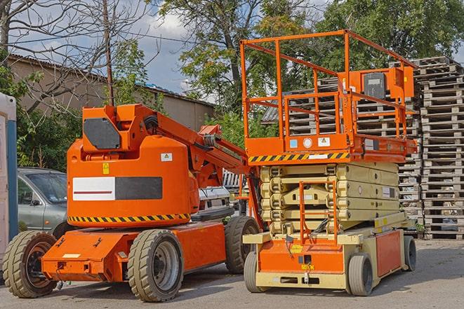 worker using forklift to transport goods in warehouse in Angwin, CA